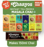 Chaayos Instant Tea Premix - Regular Sugar - Masala Flavour (30 Sachets) 30 x 22g =660g| Masala Tea Powder | Masala Chai | Premix Ready Mix Tea | Assam Tea | Desi Chai | Flavoured Tea | Tea Mix Instant Sachets