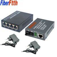 【The-Best】 【Online】 NetLINK Media Converter HTB-3100 + Media Converter 4พอร์ต Lan (A/b) ไฟเบอร์ออปติก25KM โหมดเดี่ยว Single-Fiber WDM FTTH