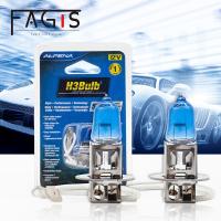 [ANYA Auto Parts] Fagis 2ชิ้น H3สีฟ้าอัตโนมัติหลอดฮาโลเจน12โวลต์55วัตต์6000พันไฟหน้ารถโคมไฟ1600Lm สีน้ำเงินเข้มควอตซ์แก้ว Super Bright แสงสีขาว