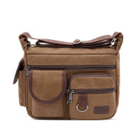 Canvas Messenger Bag for Men Vintage Water Resistant Waxed Crossbody bags Briefcase Padded Shoulder Bag for Male Handbag