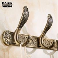 ✿✘ Hook coat hanger door hooks for bathroom accessories Free Shipping Bathroom wall Carving Antique robe hooks 4-6 Row