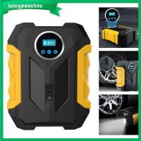 JUICYPEACHNU ดิจิตอลพร้อมโคมไฟ LED สำหรับรถยนต์ Motorc 150 PSI ยางเครื่องยางรถยนต์ปั้มอัดอากาศที่สูบลมยางรถยนต์