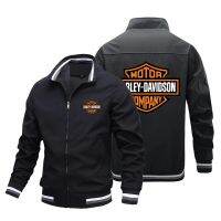 Harley-Davidson LOGO jacket sportswear IRON883/1200 STREET750 DYNA Fat bob 114  street bob BREAKOUT LOW RIDER ROAD KING GLIDE SOFTAIL STANDARD ULTRA Limited Sportster car shop custom work clothes zipper collar plus size long sleeve sweater Pilot Jacket