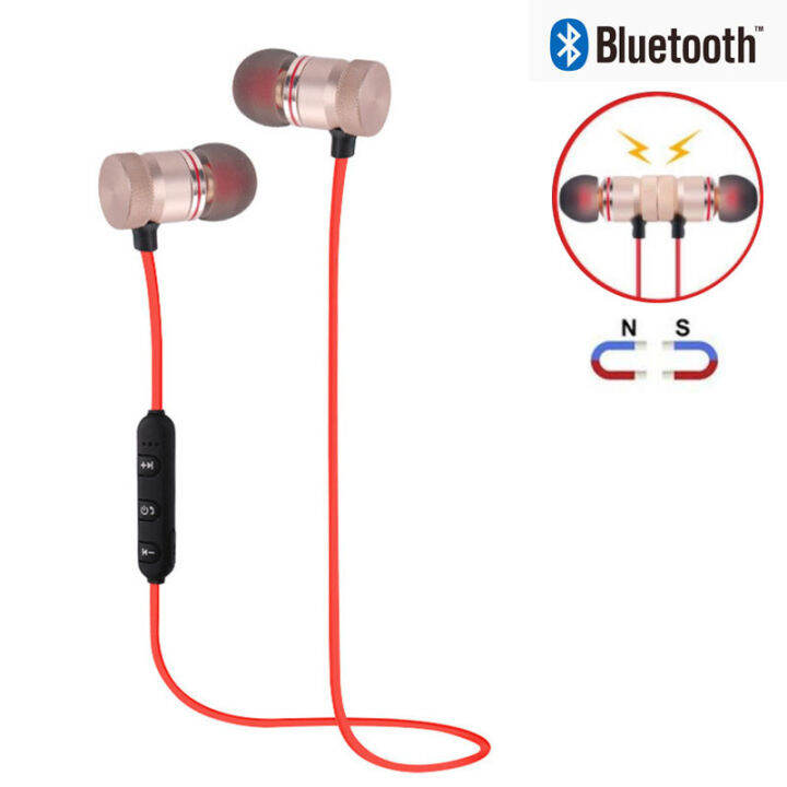 100-ของแท้-หูฟังบลูทูธ-หูฟังออกกำลังกาย-มีแม่เหล็ก-magnet-sports-in-ear-bluetooth-เสียงดี-เบสตึบ