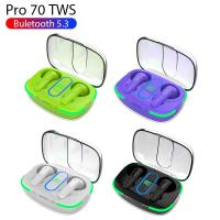 Original TWS Air Pro70 Wireless Bluetooth Headset with Mic LED Colorful Display Earbuds Wireless Charging Headphones for Phone Over The Ear Headphones