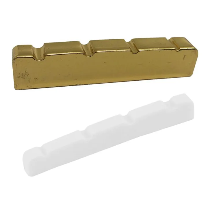 4 String Slotted Brass Gold Electric Bass Guitar Bridge Nut with