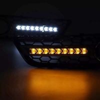 8P0807682D 8P0807681D Honeycomb Fog Lamp Bezel Cover with LED Daytime Running Lights Automotive for A3 8P 2009-2013