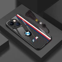 เคสสำหรับไอโฟนโทรศัพท์ BMW กันกระแทก14 /Pro/plus /Pro Max/ 13/12/11-กระจกป้องกัน