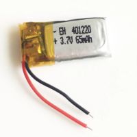 EHAO 401220 65MAh เซลล์ลิเธียมโพลิเมอร์แบบชาร์จได้ Lipo สำหรับ MP3MID หูฟัง Headphon ปากกาวิดีโอ