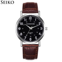 นาฬิกาข้อมือ Seiko นาฬิกาข้อมือกันน้ำหนังแบบลำลองสำหรับแฟชั่นผู้ชาย