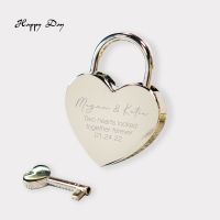 Free Shipping Personalised Love Padlock Engraved Travel Bridge Heart Padlock with Key Wedding Engagement Anniversary Gift