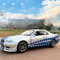 จำลองสูง1:36นิสสัน GTR R34 Skyline Ares D Iecasts และของเล่นยานพาหนะโลหะได้อย่างรวดเร็วและโกรธรถรุ่นของเล่นเด็ก