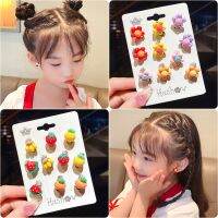 【hot】✥☊  10pcs Holeless Earrings for Children Student Fruit Ear Pins Earring Jewelry Accessories