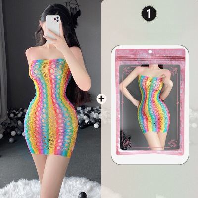 2023 Korean Lingerie Mesh Clothes Lace Colorful Fishnet Socks Hollow Bodysuit Porn Underwear Women Body Bodystockings Sissy Nightwear