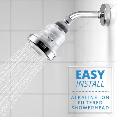 Zloog Rain Top Spray Shower Wall Mount 3 Jet High Pressure Water Saving Rainfall Negative ions Filtered Ceiling Shower Head Showerheads