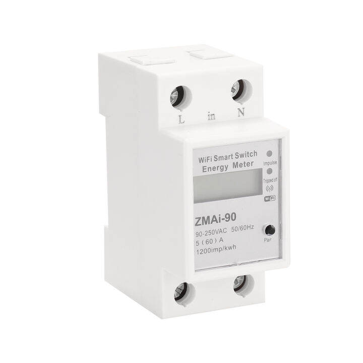 เดี่ยวเฟส-din-rail-wifi-อัจฉริยะเครื่องวัดพลังงาน-power-เชื้อเพลิงมิเตอร์-kwh-wattmeter-สนับสนุน-smartlife-tuya-app-ทำงานร่วมกับ-alexa-และ-google-home