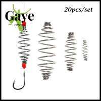 GAYE SPORTS 20pcs ร้อน ปลาคาร์พ มะกอก SML ที่หนีบผม Combi Rigs เครื่องป้อนแบบลอยตัว รอกตกปลาคาร์พ กรงป้อนสปริงตกปลา