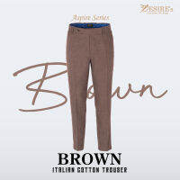 กางเกงขายาวผ้า Italian Cotton Aspire Brown