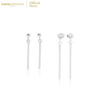 Louis Montini (Jewelry) Sterling Silver 925 Earrings ต่างหูเงินแท้ 92.5% ต่างหูผู้หญิง ทรงบาร์ LJER20