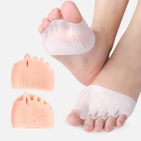 2 Pairs Silicone Forefoot Pads Toe Separator Cushion Pad Pain Relief Shoes Insoles Finger Toe Hallux Valgus Corrector Gel Pads Foot Care