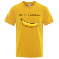 Dolce Banana เสื้อยืดผู้ชาย,เสื้อยืดลำลองระบายอากาศได้ดีเสื้อยืดผ้าฝ้ายโอเวอร์ไซส์ S-XXXL แขนสั้นผู้ชาย