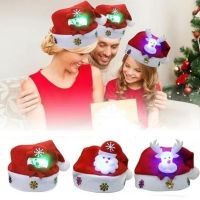 ของขวัญหรูหราซานตาคลอสมนุษย์หิมะกวางเอลก์อุปกรณ์ปาร์ตี้หมวกคริสต์มาสเครื่องประดับคริสต์มาสหมวกซานต้าหลอดไฟ LEDสำหรับตกแต่งคริสต์มาสหมวกคริสต์มาสซานตาคลอสหมวกมีไฟขึ้น