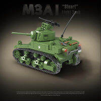 ใหม่ WW2ทหารรุ่น M3A1 Stuart Light Tank PAK40 Cannon อาวุธ Action Figures Army คลาสสิกอาคารบล็อกอิฐของเล่นของขวัญ