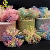 6cm 5Yards Rainbow Tulle Colorful Iridescent Mesh Ribbon DIY Headband Pom Baking Gift Wrapping Material Party Event Decoration