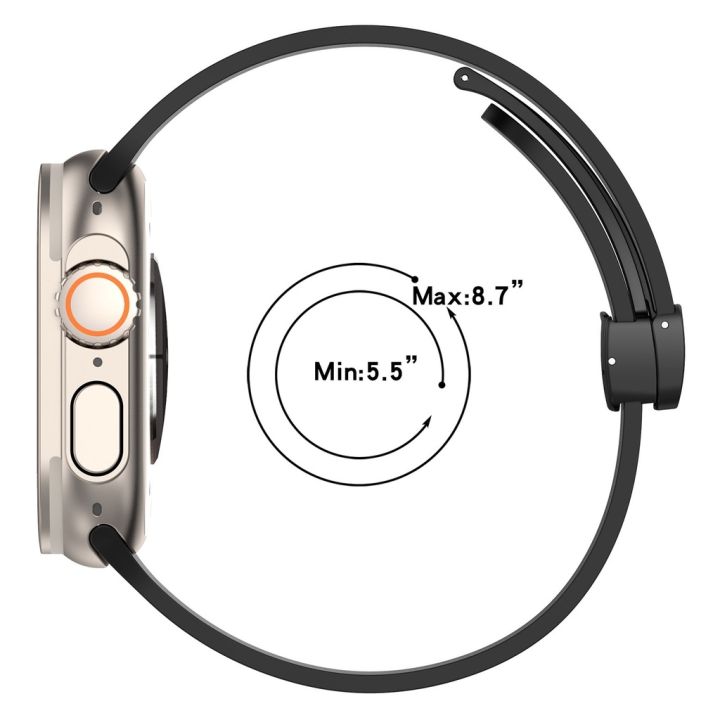 ganzha3965-สายนาฬิกาข้อมือซิลิโคน-หัวเข็มขัดแม่เหล็ก-สําหรับ-apple-smartwatch-series-8-7-se-6-5-4-iwatch-ultra-49-มม-45-41-44-42-40-38