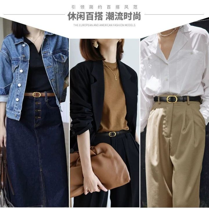 bm-เข็มขัดผู้หญิงสายหนังฤดูร้อน-i-denim-cowhide-บางแฟชั่นของผู้หญิงเข็มขัดอเนกประสงค์ตกแต่งสูทสไตล์-ns-เอวสีดำ