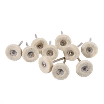 10PCS 25MM Wool Felt Polishing Buffing Drill Grinder Wheel Brushes With Handle For Tool Polishing Buffing Wheels