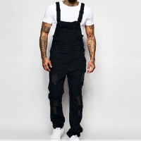 【CW】Fashion Jumpsuit Ripped Denim High Quality Suspender New Fashion Mens Summer Autumn Jeans Plus Size.