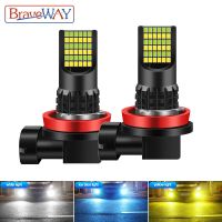 [Hot K] BraveWAY H11ไฟ Led หมอก H3 H27 9005 HB3 HB4 9006หลอดไฟ LED รถ12V 3000K 6000K สีขาวสีเหลืองสีเขียวสีแดงสีน้ำเงิน