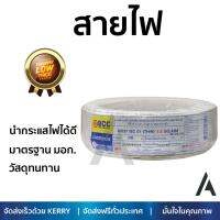 สายไฟ สายไฟฟ้า คุณภาพสูง  สายไฟ THW 60227 IEC01 BCC 1X1.5SQ.MM 100 ม. ขาว  BCC  THW60227IEC01 1X1.5SQ นำกระแสไฟได้ดี ทนทาน รองรับมาตรฐาน มอก. Electrical Wires จัดส่งฟรี Kerry ทั่วประเทศ