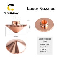 หัวฉีดเลเซอร์ Cloudray Dia.28Mm สองชั้นเดียวขนาด0.8-6.0มม. สำหรับหัวเครื่องตัดด้วยเลเซอร์ใย Precitec WSX Raytools