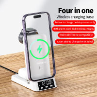 15W 4 In 1 Wireless Charger Stand สำหรับ 14 13 12 Samsung S21 S20 Galaxy Fast Charging Dock Station