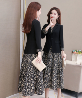 ขนาดพิเศษเสื้อผ้าผู้หญิงชุดทำงานผู้หญิงเสื้อ Polka Dot Midi Dress YFD9016