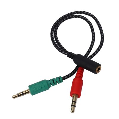 Headphone Splitter for Computer, Earphone Adapter for PC Audio &amp; Mic, 3.5mm Female to Dual 3.5mm Male