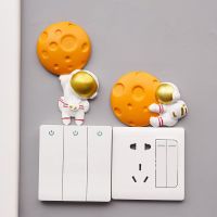 Nordic Astronaut Switch Stickers Home Decor Resin 3D Astronaut Moon Statue Household Wall Sticker Outlet Decoration Sticker Gift Wall Stickers Decals