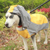 เสื้อโค้ทสำหรับสุนัขกันน้ำสีสะท้อนแสงสะท้อนแสงเสื้อกันฝนสุนัขขนาดใหญ่สำหรับใส่นอกบ้าน