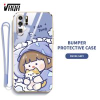 VRQR เคส สำหรับ Huawei P20 Pro P30 Pro P40 Pro P50 Pro P60 Pro P60 ART P20 Lite P30 Lite เคสป้องกันซิลิโคนแฟชั่นเรียบง่ายลายการ์ตูนน่ารักฝาครอบ