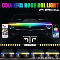 【LZ】▦♦  Colorful Car Hood Light LED Strip With Turn Signal DRL Daytime Running Lights Auto Head Lamp Remote App RGB Flowing Styling 12V