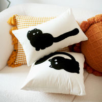 Cute Embroidery Cushion Cover 30x50 45x45cm Decor Sofa Pillow Cover Decorative Pillow Case Embroidered Cat Cushion Covers