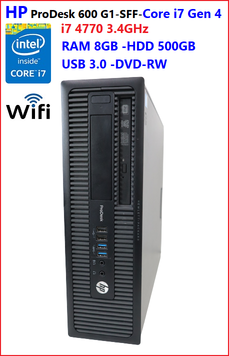 HP ProDesk 600 G1-SFF-intel Core i7 Gen 4- 4770 3.4GHz-RAM 8GB