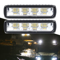 แถบแสง LED รถ2ชิ้น72W 4X4 24ไฟ LED สำหรับทำงานออฟโร้ด SUV เอทีวีเรือแทรคเตอร์รถบรรทุกรถขุด Led 12-60V