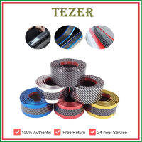 TEZER 3/5ซม.× 1M 3D คาร์บอนไฟเบอร์สติกเกอร์ DIY รถประตูงัวป้องกันกันชนป้องกันการชนกันของรอยขีดข่วนยางป้องกันแถบกาวเหมาะสำหรับรถอุปกรณ์เสริม