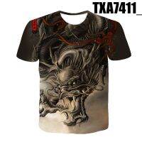 Summer New 3D Digital Print Dragon T-Shirt Men Women Street Style Short Sleeve T-Shirt Round collar Hip Hop Oversized tee