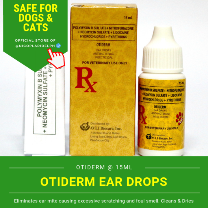 Otiderm Ear Drops for Fast Treatment of Earmites and Bacterial