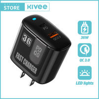 KIVEE หัวชาร์จไอโฟน หัวชาร์จเร็ว  USB-A+type c 36W อแดปเตอร์ชาร์จ อแดปเตอร์ไอโฟน fast charger หัวชาร์จ type c adapter iphone  for iPhone 13 Samsung Huawei OPPO realme