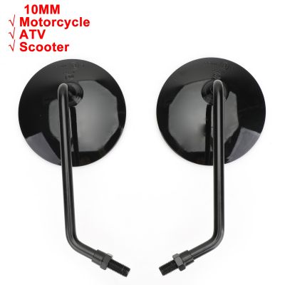 ❡❀❧ Artudatech For Sym For Kymco For Vespa Accessories Black Round Universal Rearview Mirrors Pair 10mm Motorcycle Motorbike Scooter